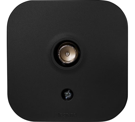 Изображение товара Розетка TV (телевизионная) Legrand Quteo "звезда" IP20 накладной монтаж - черный матовый 782478