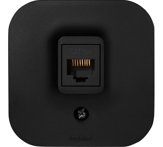Изображение товара Розетка компьютерная RJ45 Legrand категория 5e UTP Quteo IP20 накладной монтаж - черный матовый 782480