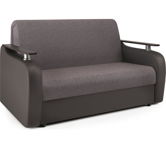 Изображение товара Диван аккордеон Шарм Гранд Д 140 рогожка латте и экокожа шоколад 33070418