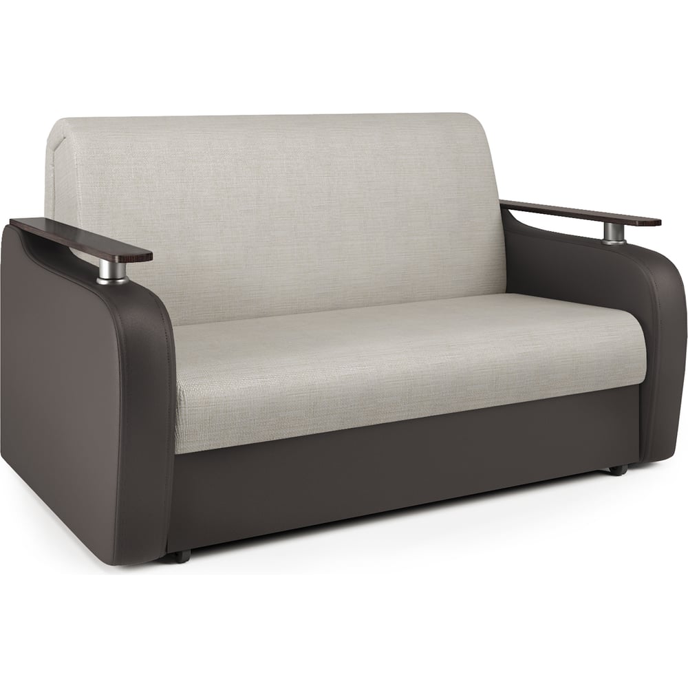 Изображение товара Диван аккордеон Шарм Гранд Д 140 экокожа шоколад и шенилл бежевый 33070431