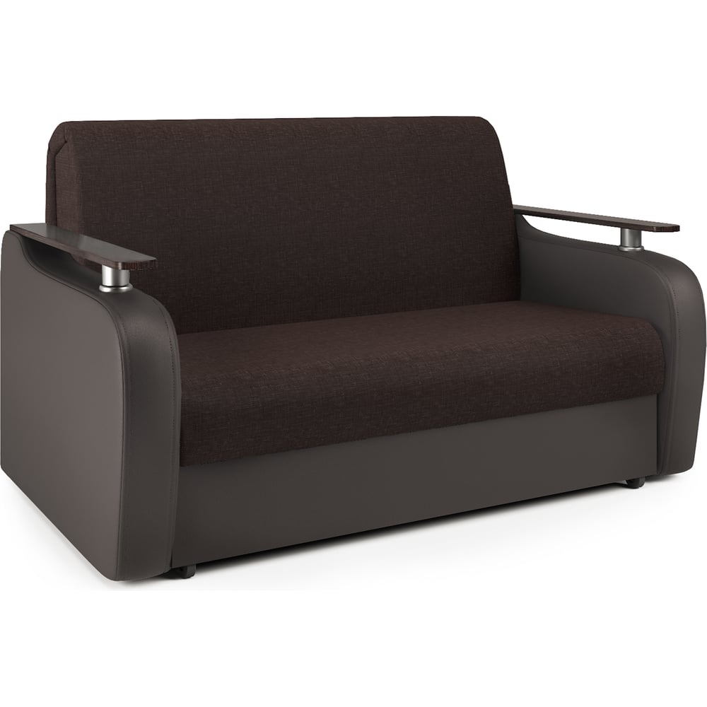 Изображение товара Диван аккордеон Шарм Гранд Д 140 шоколад рогожка экокожа