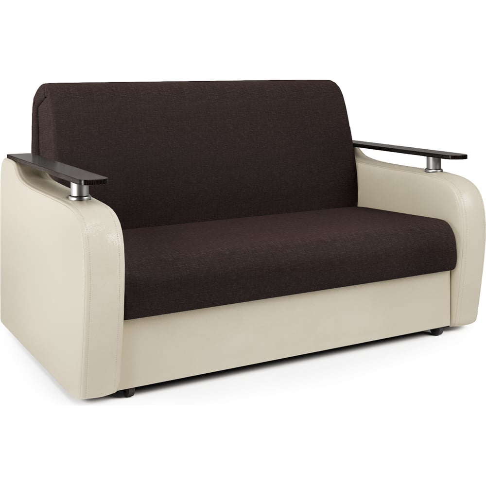 Изображение товара Диван аккордеон Шарм Гранд Д 140 с рогожкой и экокожей, современный стиль