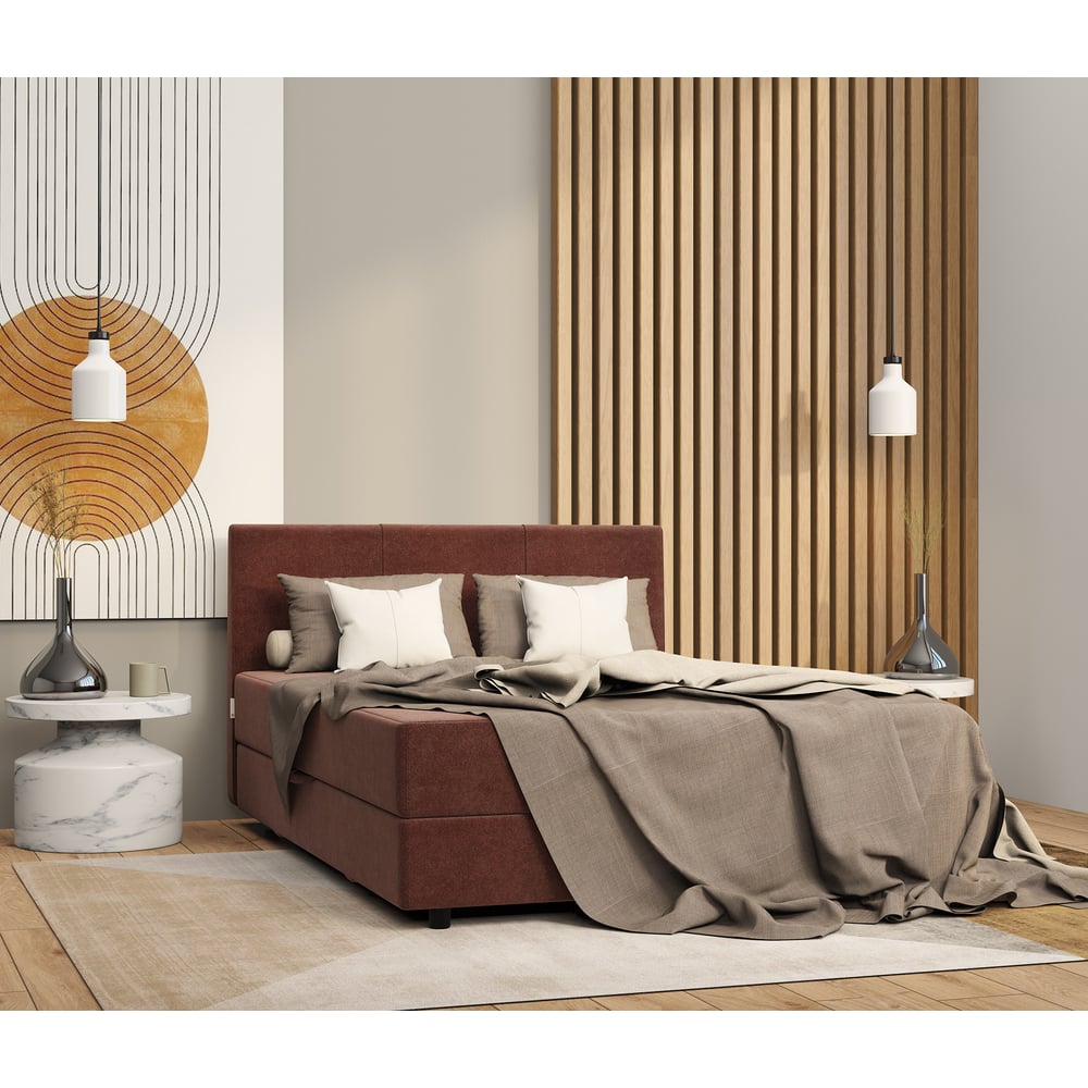 Изображение товара Односпальная кровать Шарм с подъемным механизмом в классическом стиле, велюр шоколад 90x198 см