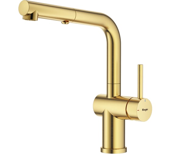 Изображение товара Смеситель для кухни с выдвижным изливом RAGLO золотой сатин R86.49.03