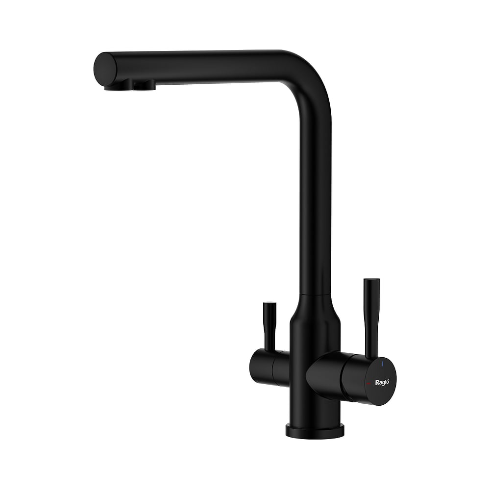 Изображение товара Смеситель для кухни RAGLO черный с двойным изливом R81.61.06
