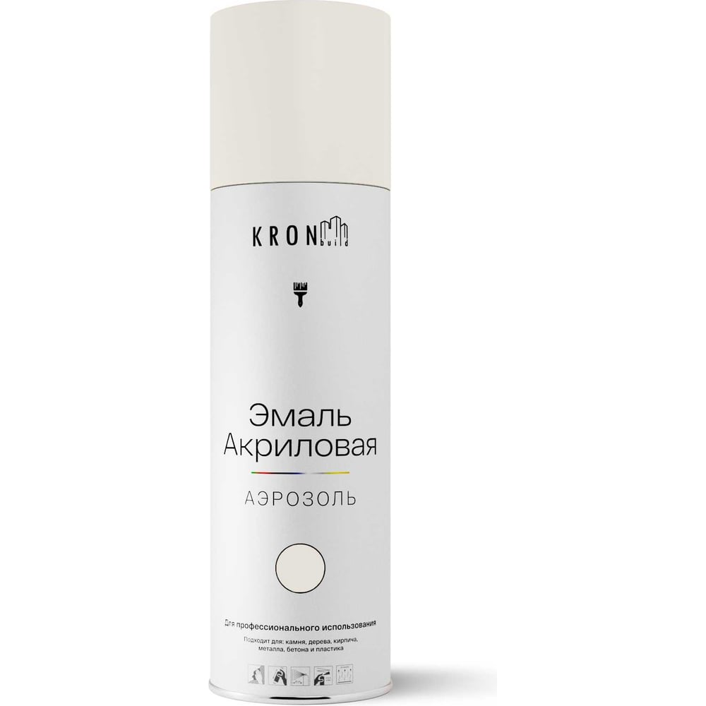 Изображение товара Эмаль акриловая Kronbuild RAL 9003 белая, глянец 520 мл