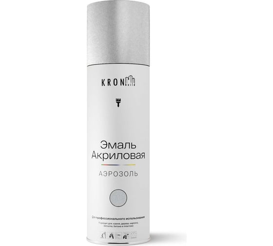 Изображение товара Эмаль акриловая Kronbuild металлик, хром, 520 мл SPMETCH