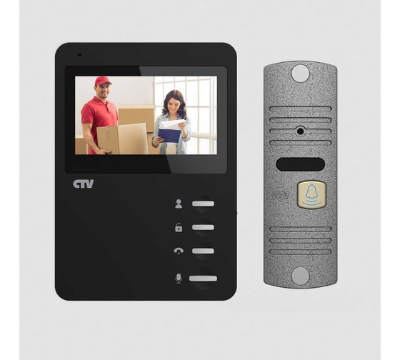 Изображение товара Комплект цветного видеодомофона CTV -DP1400N Bsi ( вызывная панель -D10 NG и цветной монитор -M1400), монитор с экраном 4" черный 10-0001013