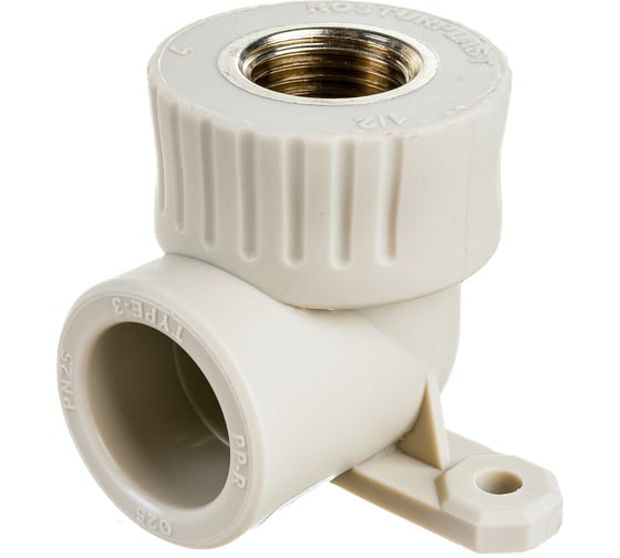 Изображение товара Угольник с креплением RTP PN25 комбинированный, внутренняя резьба D25х1/2 мм, серая 15918