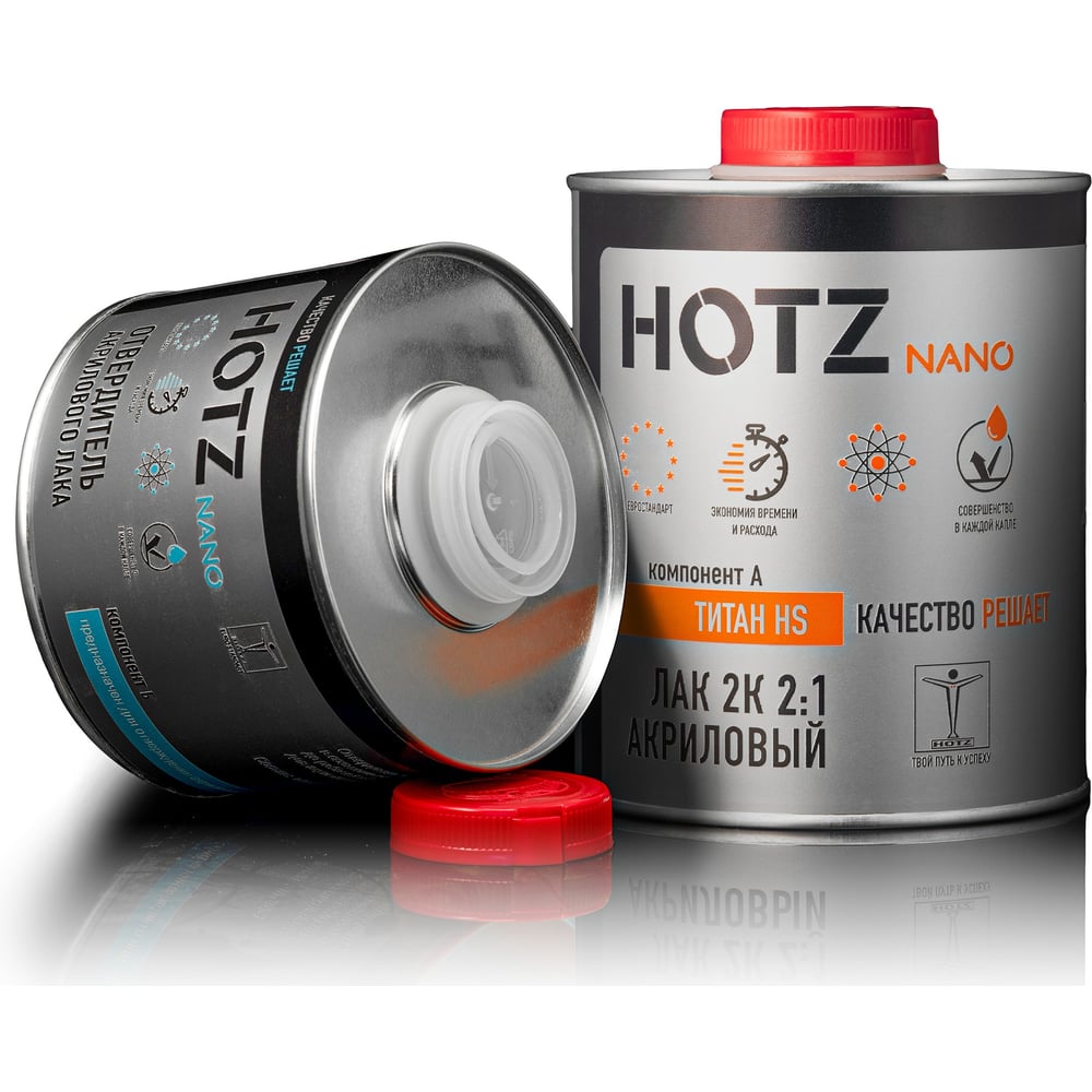 Изображение товара Автомобильный акриловый лак HOTZ 2К HS TITANUM глянцевый 1.5 л