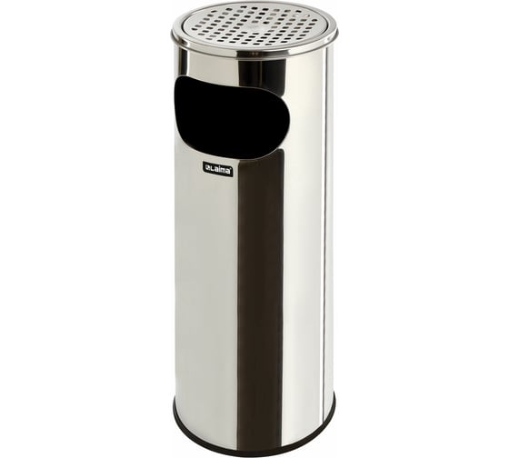 Изображение товара Урна LAIMA с пепельницей 18 литров, 580х210 мм, нержавеющая сталь, зеркальная,Профессионал, 606297
