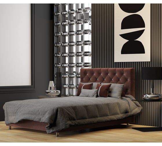 Изображение товара Кровать полутороспальная Шарм с подъемным механизмом, эль Люкс 120, велюр Дрим шоколад 170523987