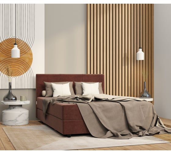 Изображение товара Кровать полутороспальная Шарм с подъемным механизмом, Классика 120, велюр Дрим шоколад 170523942