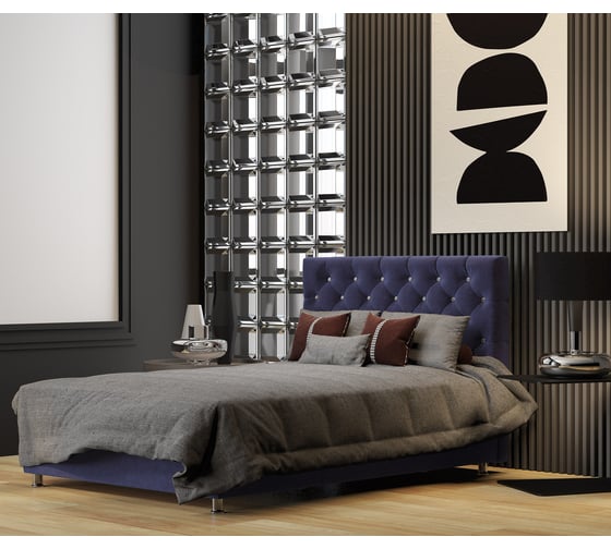 Изображение товара Кровать полутороспальная Шарм с подъемным механизмом, эль Люкс 120, велюр Ультра миднайт 170523989