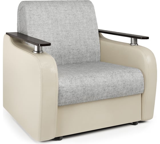Изображение товара Кресло-кровать Шарм Гранд Д 80 экокожа беж и серый шенилл 170522160