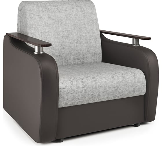 Изображение товара Кресло-кровать Шарм Гранд Д 90 экокожа шоколад и серый шенилл 170522190
