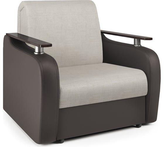 Изображение товара Кресло-кровать Шарм Гранд Д 90 экокожа шоколад и шенилл беж 170522192