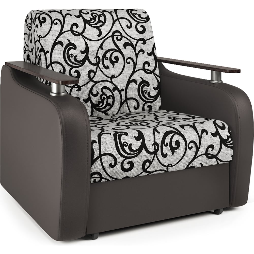 Изображение товара Кресло-кровать Шарм Гранд Д 90 из экокожи и шенилла современный стиль