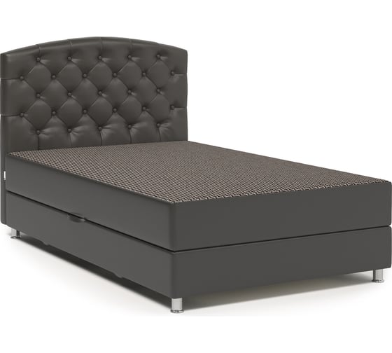 Изображение товара Кровать Шарм Премиум 100, Корфу коричневый и экокожа шоколад 104210678