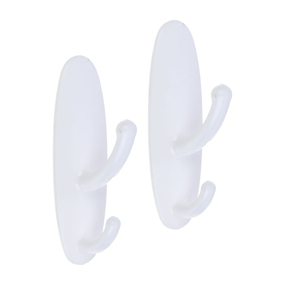 Изображение товара Самоклеящиеся двойные крючки VETTA для прихожей 2 шт белые