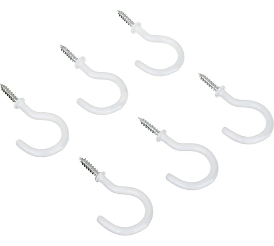 Изображение товара Крючки-саморезы завинчивающиеся VETTA 6 шт., 55 мм 440-397