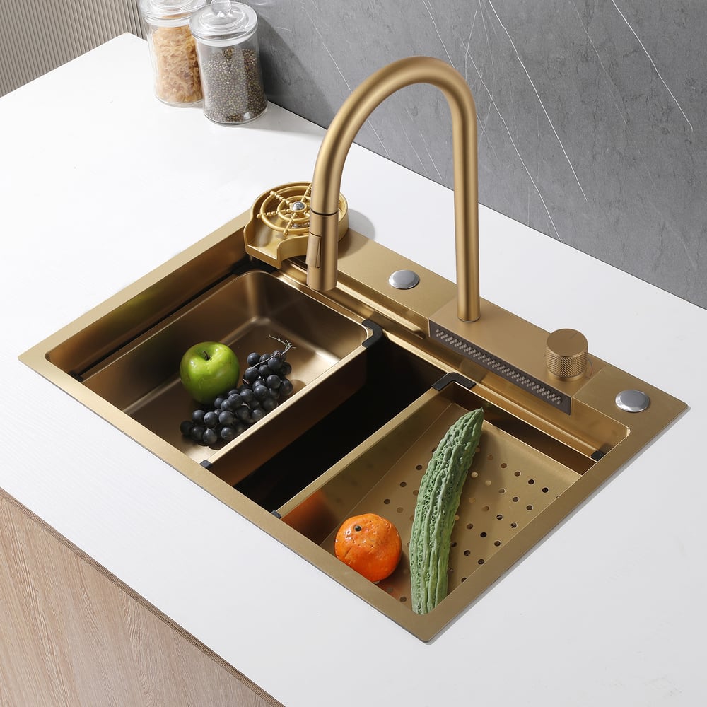 Изображение товара Кухонная мойка ABBER Wasser Kreis AF2194G золото врезная из нержавеющей стали