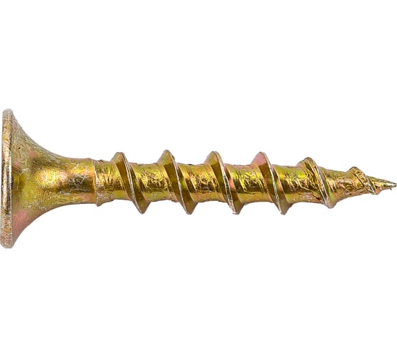 Изображение товара Саморезы для гипсокартона по дереву Steelfix 3,5х25 желтое цинкование, потайная головка, крупный шаг 735шт А-00132