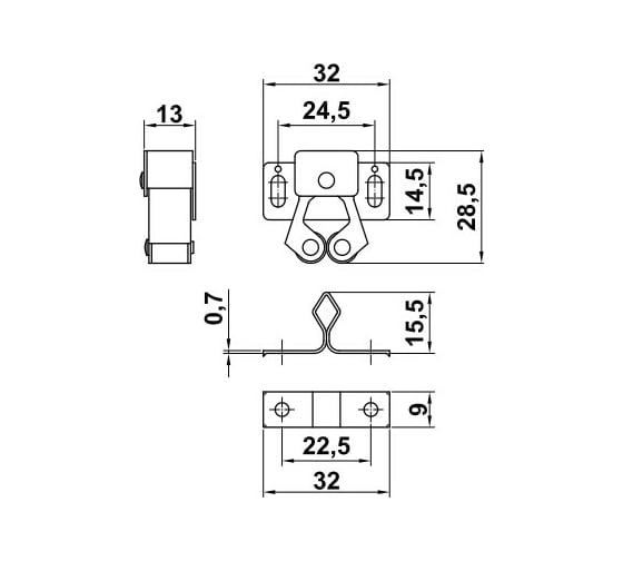 Изображение товара Роликовая защелка Amig бихром 12 BIC