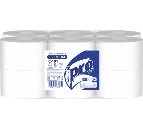 Изображение товара Туалетная бумага Protissue 2-слойная, 12 рулонов, по 170 метров, С191 23887