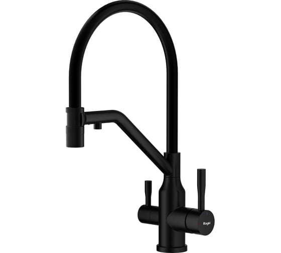 Изображение товара Смеситель для кухни со съемным изливом и подключением к фильтру RAGLO черный R81.62.06