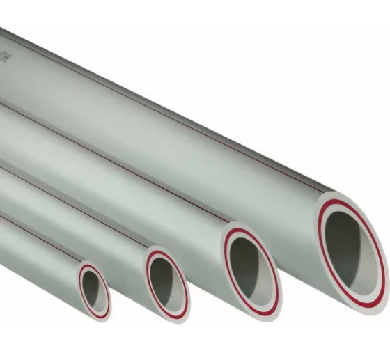 Изображение товара Труба RTP PN20, SDR 7.4, армированная стекловолокном, цвет слоя красный D 63х8.6 мм, 4 м, серая 10895