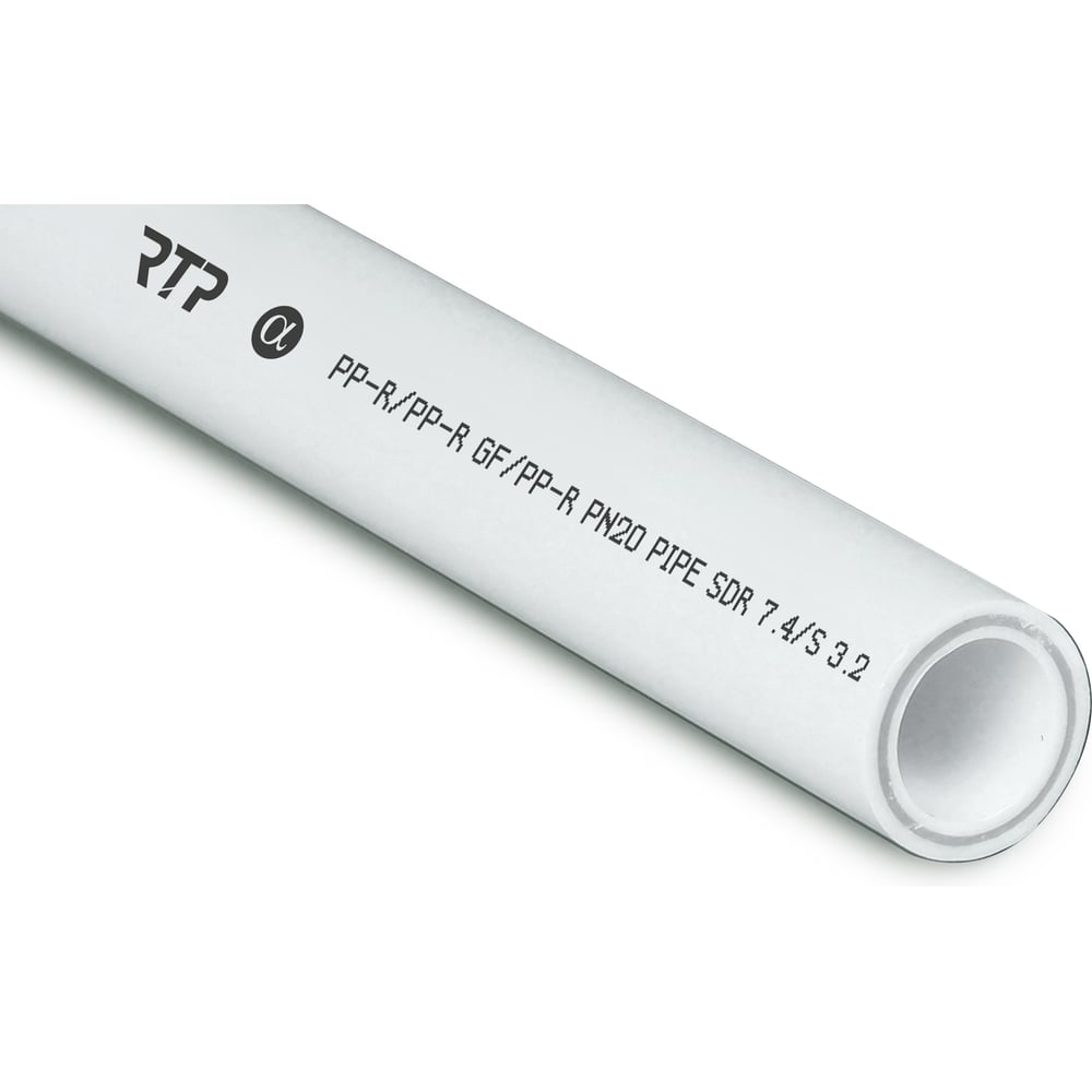 Изображение товара Труба RTP PN20, SDR 7.4, армированная стекловолокном, цвет слоя серый D 20х2.8 мм, 4 м 10327