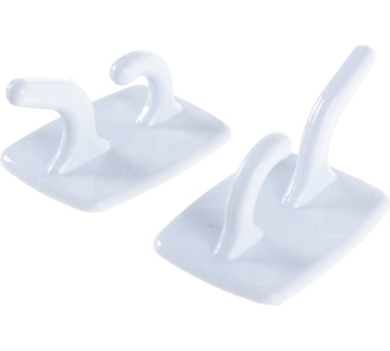 Изображение товара Самоклеящийся крючок Amig пластик, белый, 2 шт. в дисп. 204-40х24х24 BL