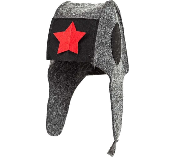 Изображение товара Шапка банная ГлавБаня Танкист", войлок серый Б4941