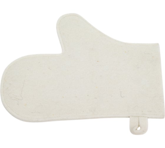 Изображение товара Рукавица банная ГлавБаня войлок белый Б43