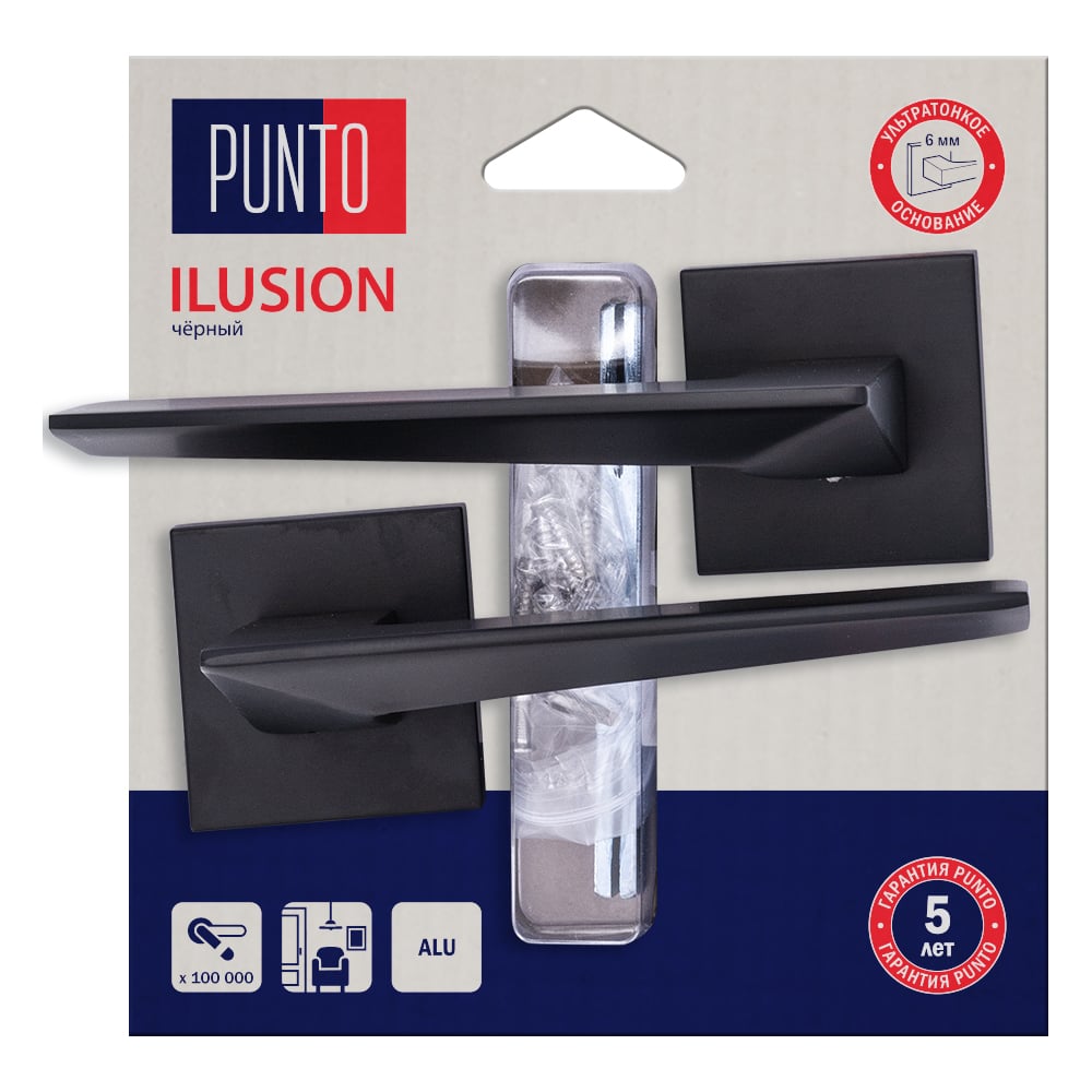 Изображение товара Ручка раздельная PUNTO LM/A K.QS52.ILUSION/HD BL-24 черный 45577