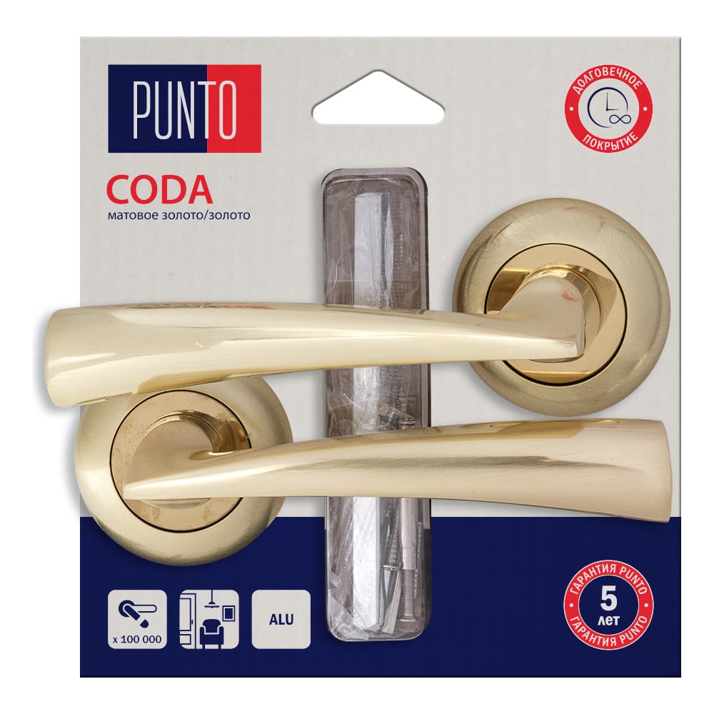 Изображение товара Ручка раздельная PUNTO LM/A R.TL54.CODA/HD SG/GP-4 матовое золото