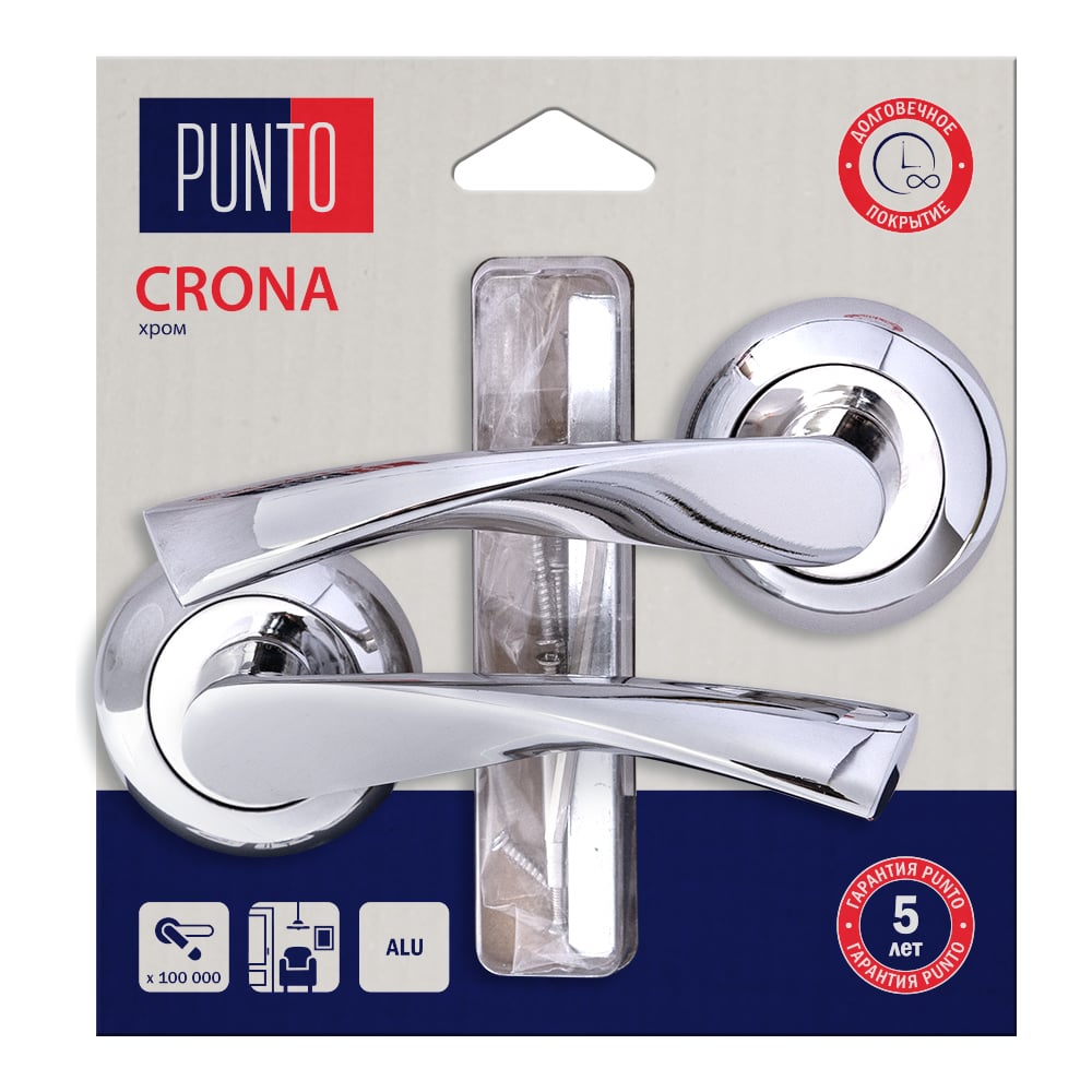 Изображение товара Ручка межкомнатная раздельная PUNTO LM/A R.TL54.CRONA/HD хром