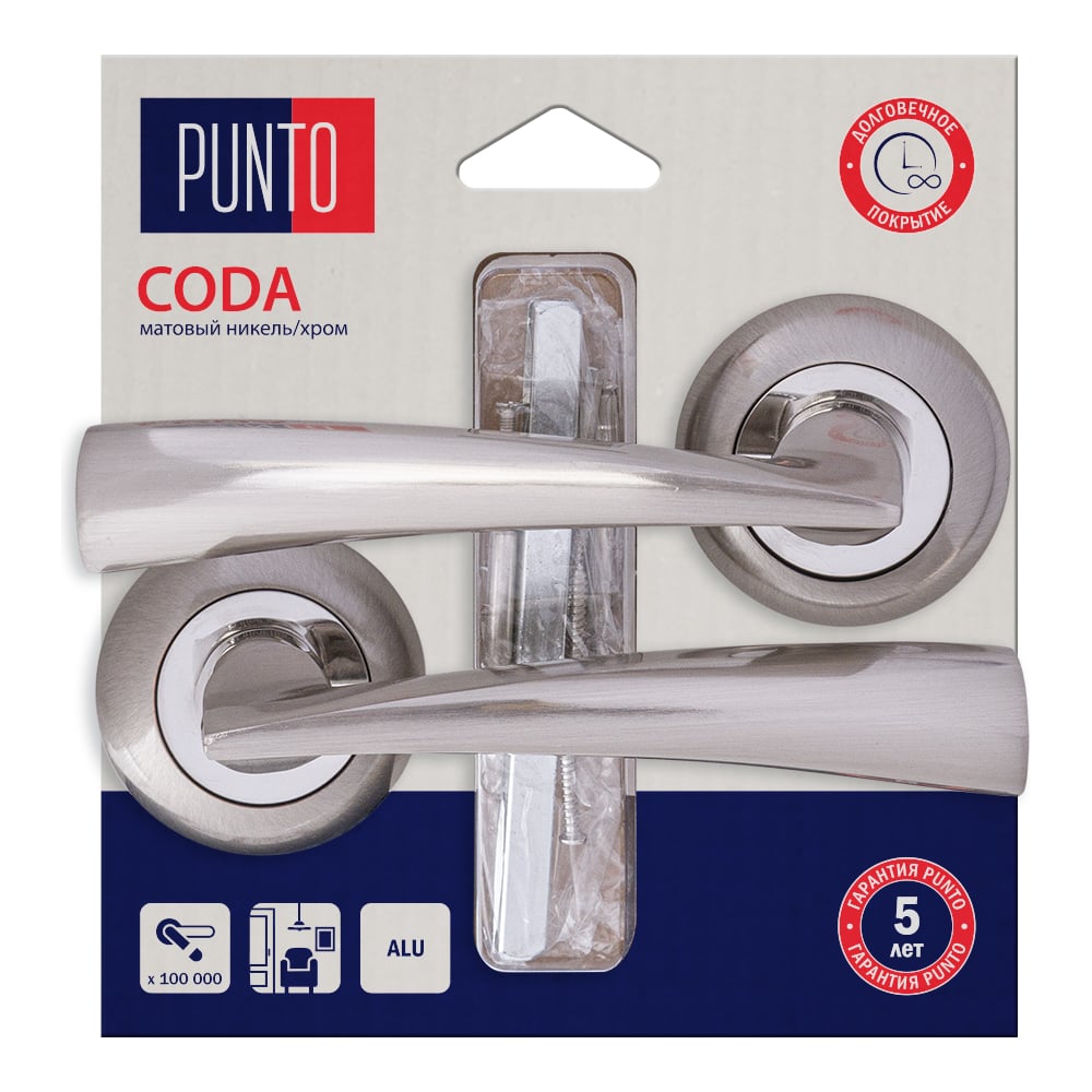 Изображение товара Ручка раздельная PUNTO LM/A R.TL54.CODA/HD SN/CP-3 матовый никель/хром
