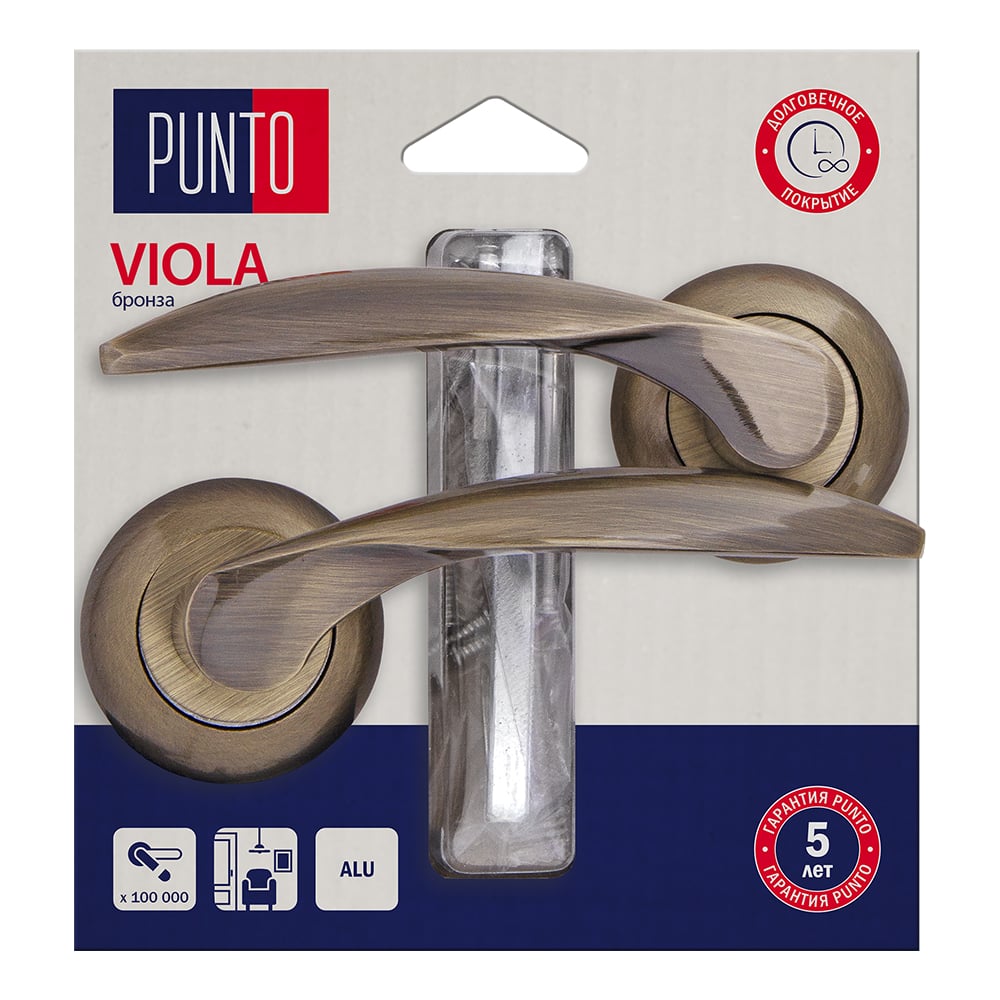 Изображение товара Ручка раздельная PUNTO LM/A R.TL54.VIOLA/HD ABG-6 бронза для межкомнатных дверей