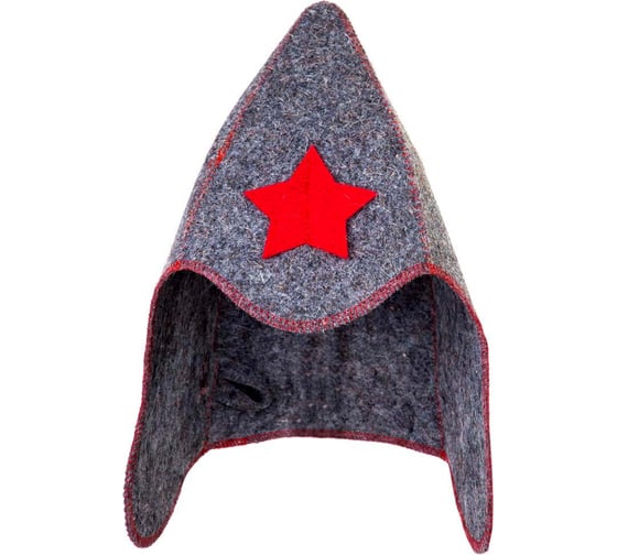 Изображение товара Шапка банная ГлавБаня "Будёновка", войлок серый Б413