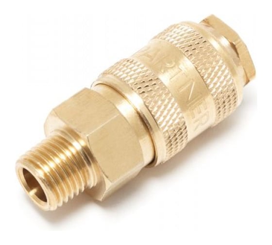 Изображение товара Быстроразъем пневматический с клапаном с наружной резьбой 1/4", латунь Partner PA-BSE1-2SM(7453)