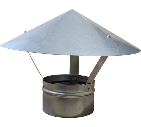 Изображение товара Зонт крышный сборный для круглых воздуховодов ООО Вентмаркет D130, из оцинкованной стали Zont130Kraft