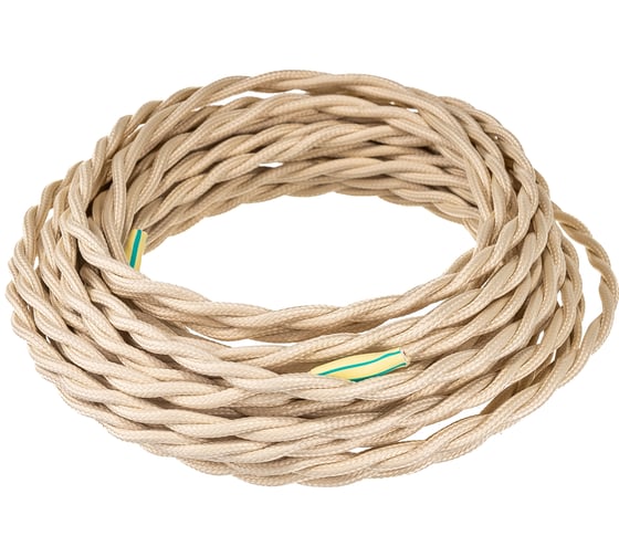 Изображение товара Двухжильный провод Interior Electric ПВХ, сечение 2*1,5 цвет слоновая кость 10м ПРВ2.15.03.10.СЛ