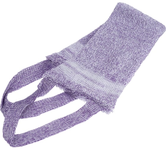Изображение товара Мочалка Banika "Массажная длинная с ручками", фиолетовая, полиэстер, 46x10см Я28026