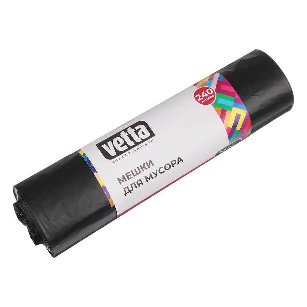 Изображение товара Мешки для мусора 240 л, 10 шт, эконом ПВД, рулон VETTA 449-106