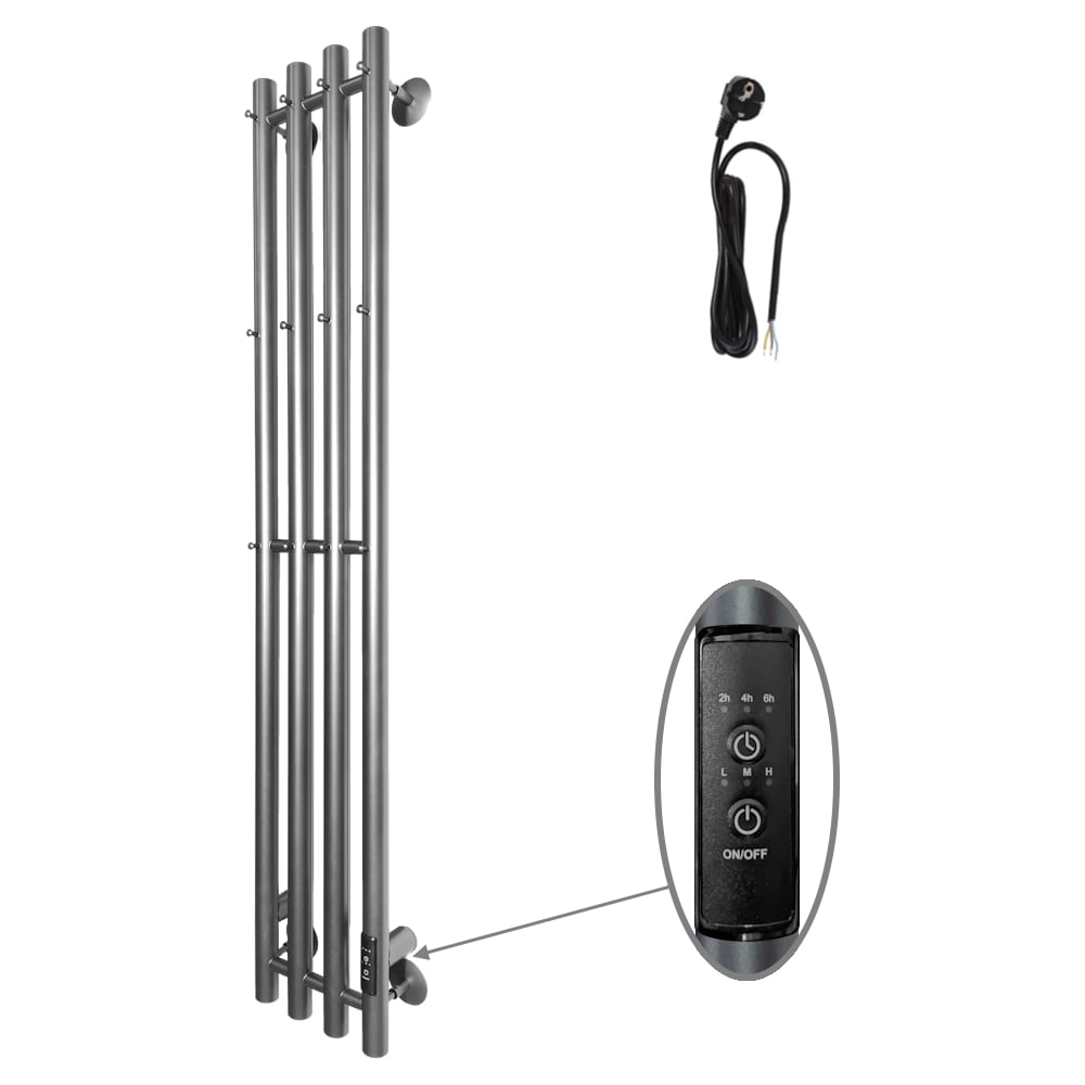 Изображение товара Электрический полотенцесушитель ALTASAN Арго Люкс 120x21 графит с таймером