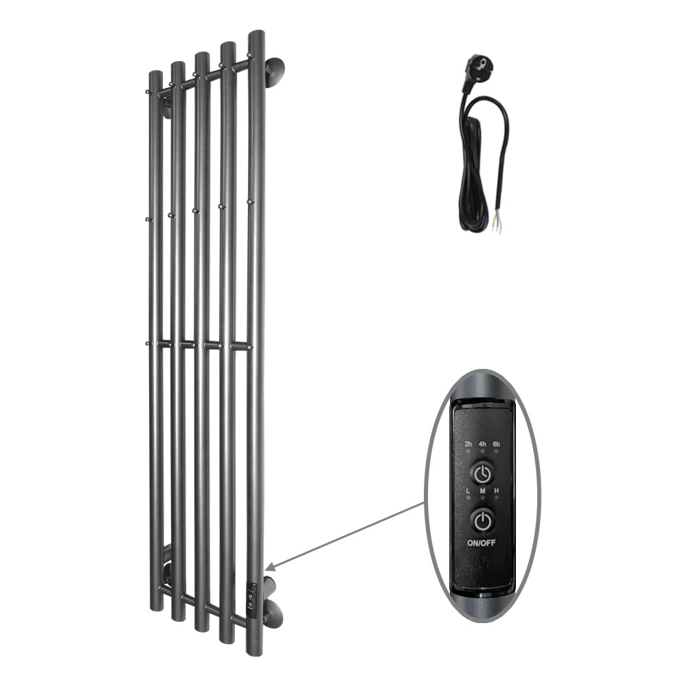 Изображение товара Полотенцесушитель ALTASAN Арго Люкс 120x27 графит электрокабель