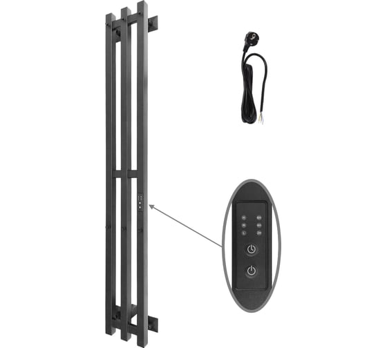 Изображение товара Полотенцесушитель ALTASAN Арго Проф 120x17, черный муар АргоПроф12017ЧМ