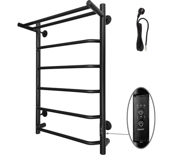 Изображение товара Полотенцесушитель ALTASAN Горизонт 80x50 П, таймер, черный муар Горизонт8050ПЧМ